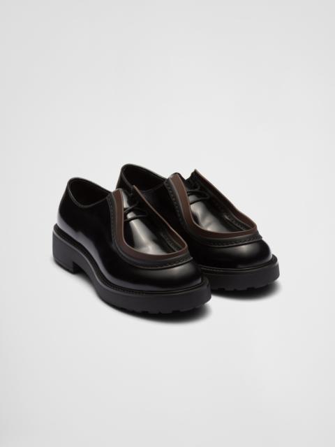 Prada Diapason opaque brushed leather lace-up shoes