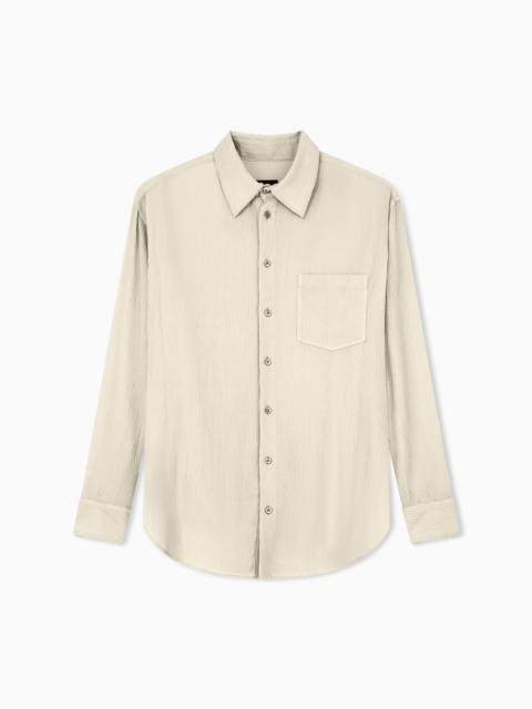 GIORGIO ARMANI SHIRT REGULAR FIT IN COTTON AND SILK BLEND CREPONNE