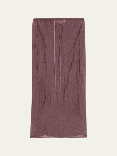 ZANKOV Rickie Sheer Knit Pull-On Ankle Skirt