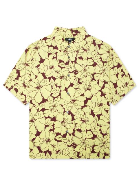 Stüssy FLORAL HAWAIIAN SHIRT - LIME