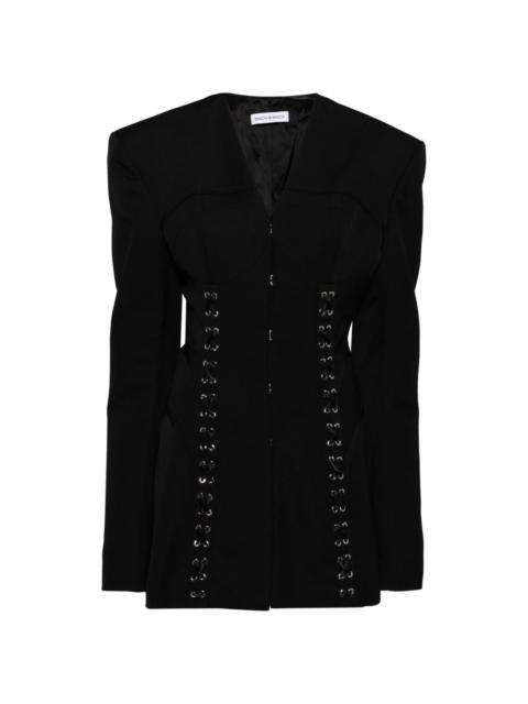 MACH & MACH corset hook-and-eye wool mini dress