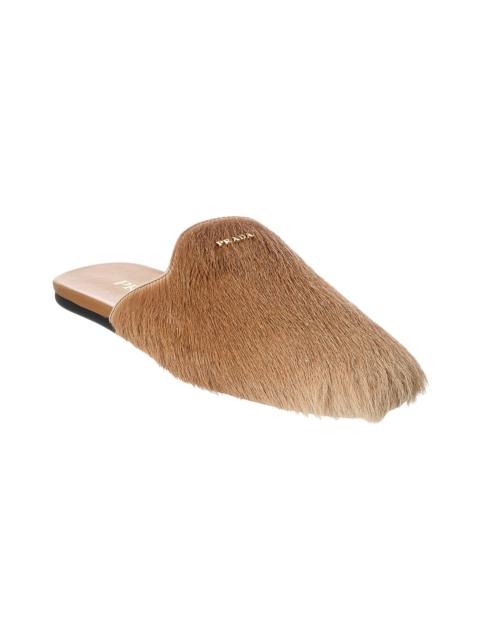 Prada Prada Logo Haircalf Mule