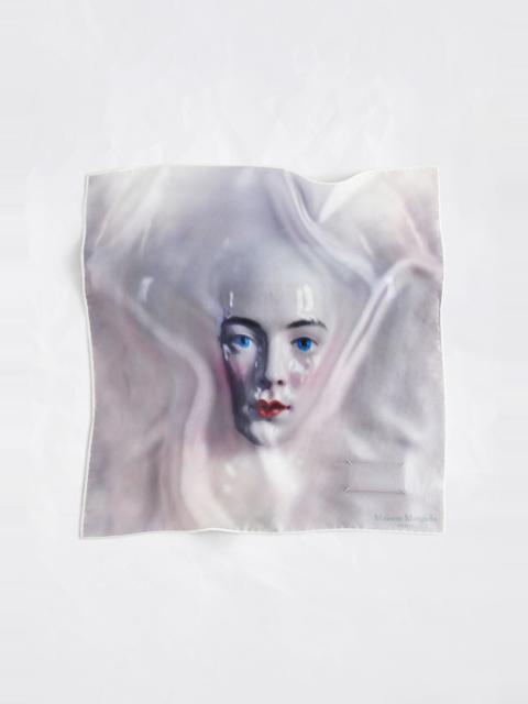 Maison Margiela Porcelain Doll Print Silk Scarf