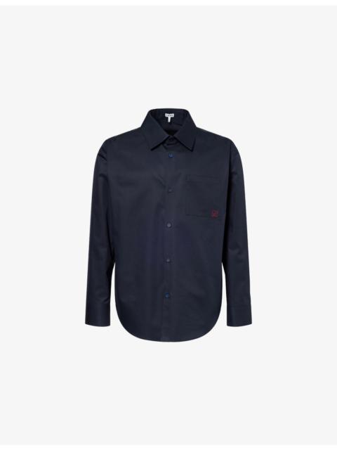 Loewe Patch-Pocket Contrast-Anagram Cotton Shirt