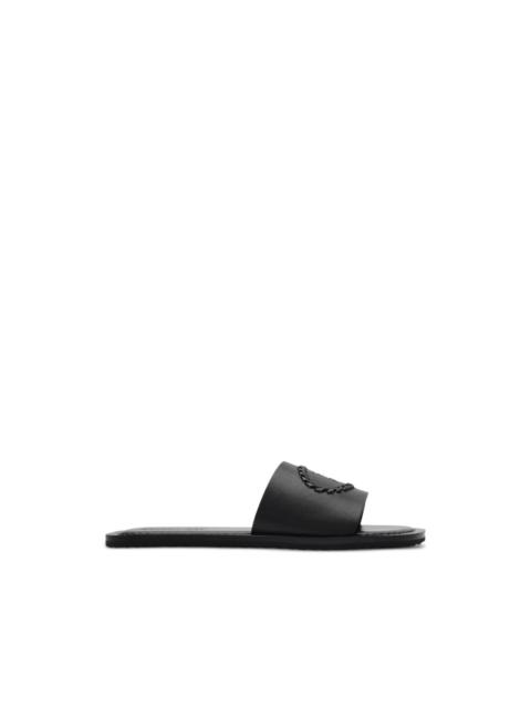 Burberry leather Knight stamp slides