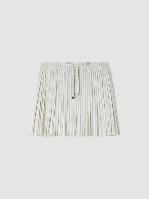Sandro MINI RHINESTONE STRIPED SKIRT