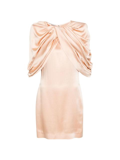 draped satin mini dress