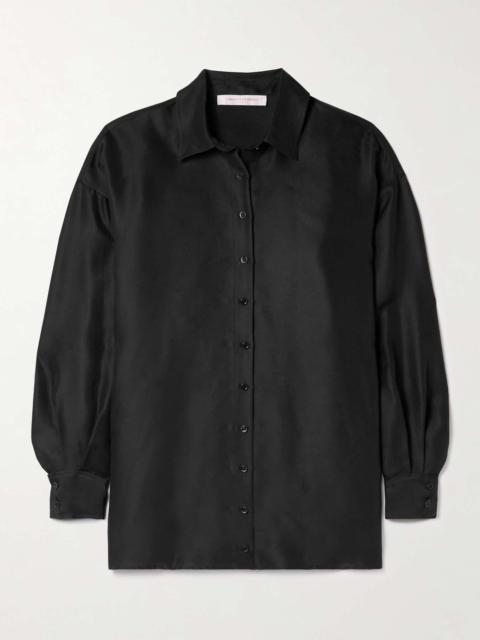 CAROLINA HERRERA Oversized silk-gazar shirt Black