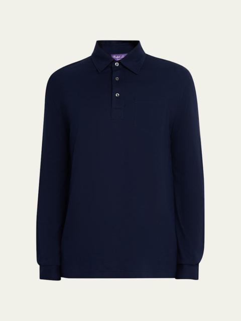 Ralph Lauren Men's Cotton and Cashmere Long-Sleeve Polo Shirt