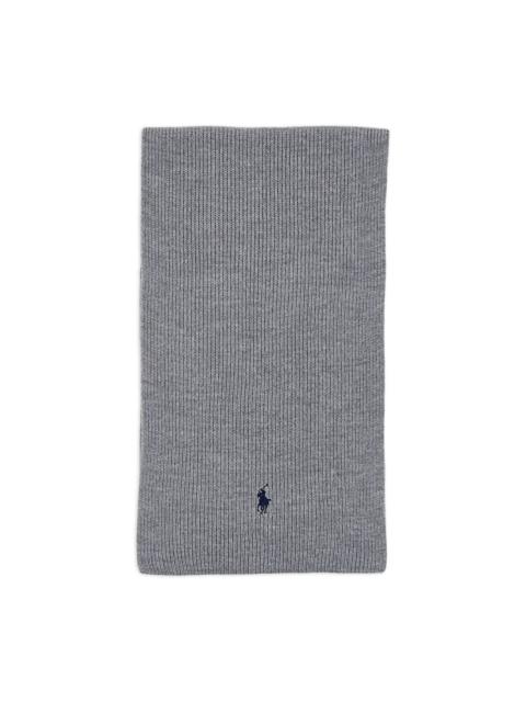 Polo Ralph Lauren ribbed logo-embroidered wool scarf