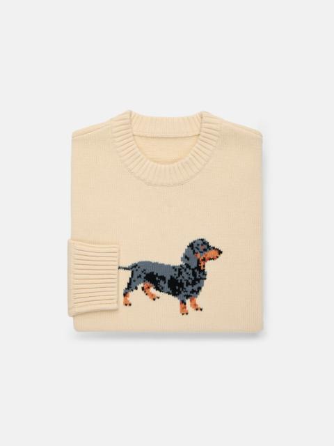 J. PRESS DACHSHUND INTARSIA KNIT COTTON SWEATER