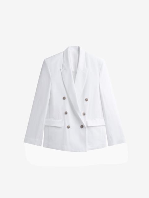 The Frankie Shop Salerno Linen Blazer - White
