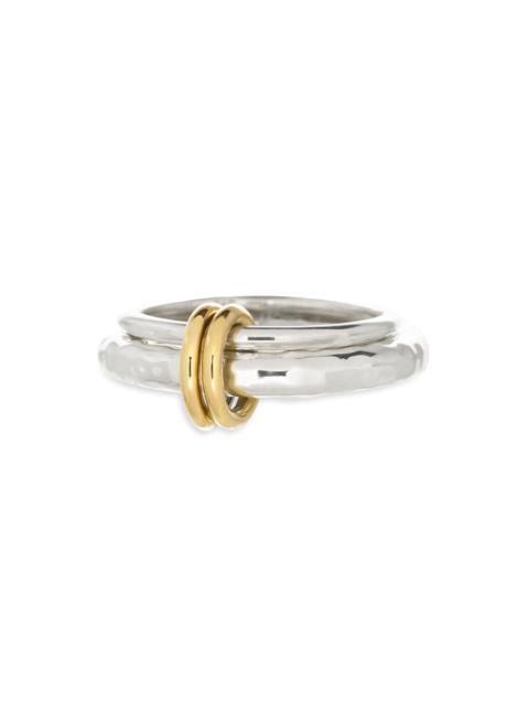 Spinelli Kilcollin Women's Agon Vulcan 18K Yellow Gold & Sterling Silver Two-Band Ring - Silver