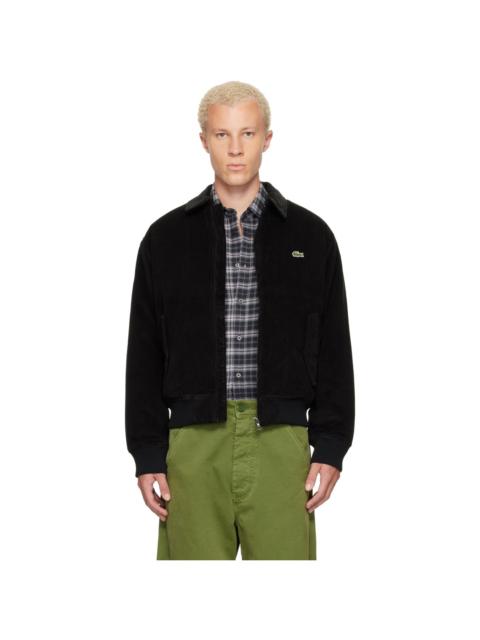 LACOSTE Black Padded Corduroy Bomber Jacket