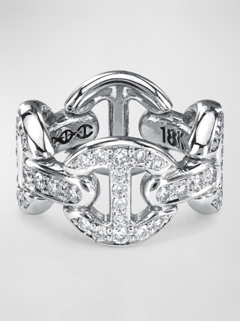 HOORSENBUHS® 18K White Gold Quad Link Antiquated Ring