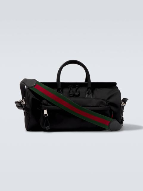 Web Stripe Medium logo duffel bag