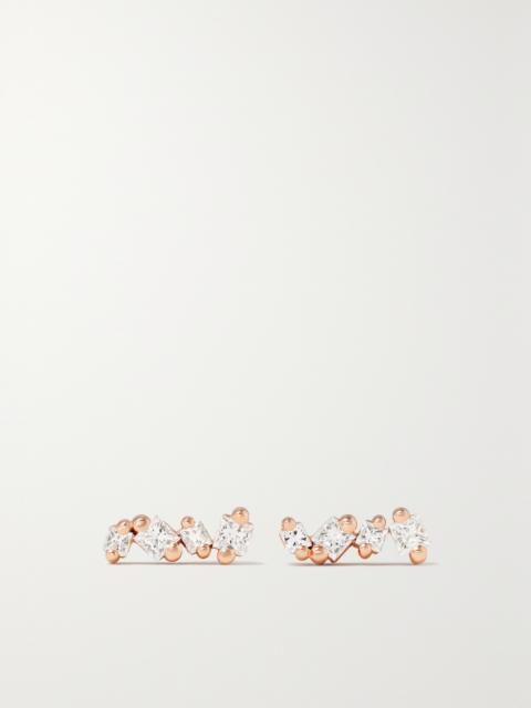 SUZANNE KALAN 18-karat Rose Gold Diamond Earrings
