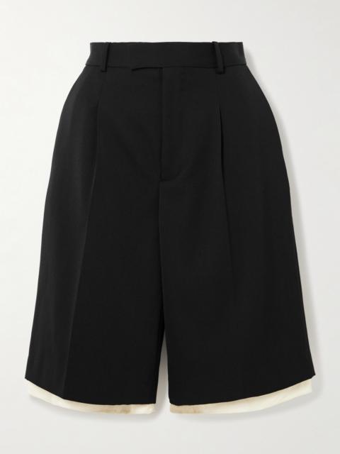 RÓHE Satin-trimmed Pleated Woven Shorts
