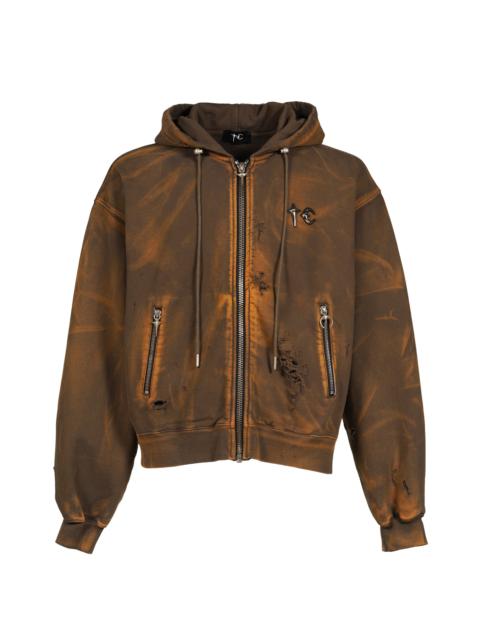 Thug Club TC TWO TONE WASHED ZIP-UP HOODIE / OLV