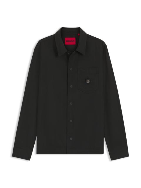 HUGO OVERSIZE-FIT SHIRT WITH STACKED-LOGO BADGE
