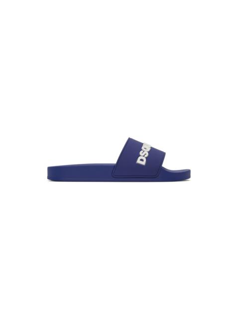 DSQUARED2 Blue Logo Slides