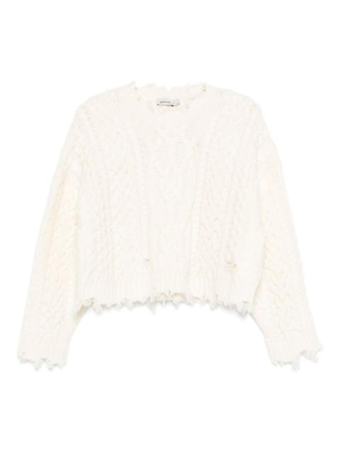 SIMKHAI Felix cable-knit frayed knitwear