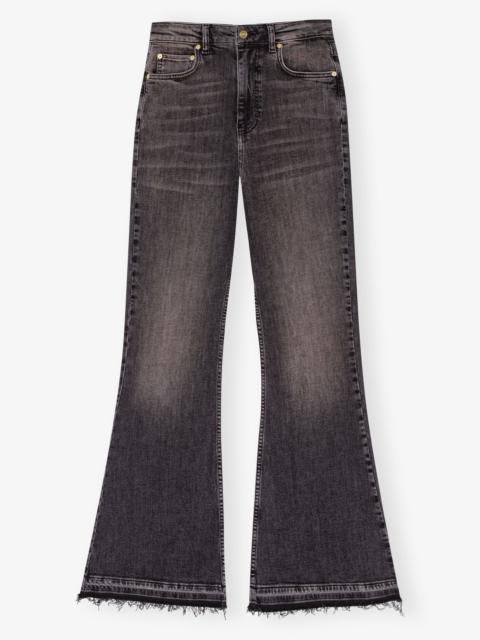 WASHED BLACK FLARED JEANS