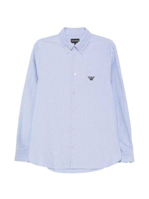 EMPORIO ARMANI logo-patch button-down shirt