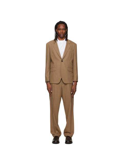 HUGO Beige Two-Piece Modern-Fit Stretch Twill Suit