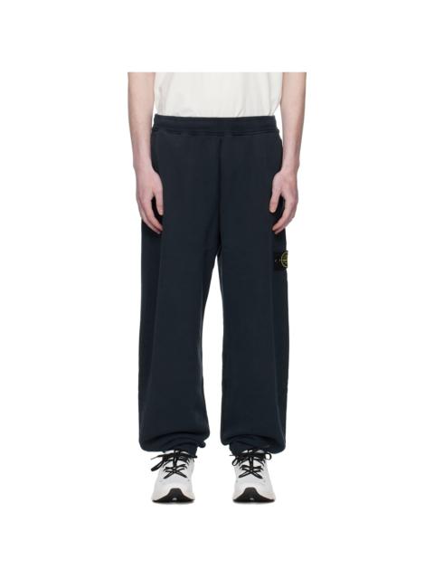 Stone Island Navy 6200004 Brushed Organic Cotton Fleece Sweatpants