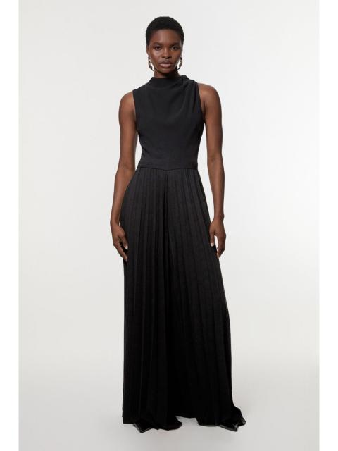 KAREN MILLEN Soft Tailored Halter Neck Pleated Jumpsuit