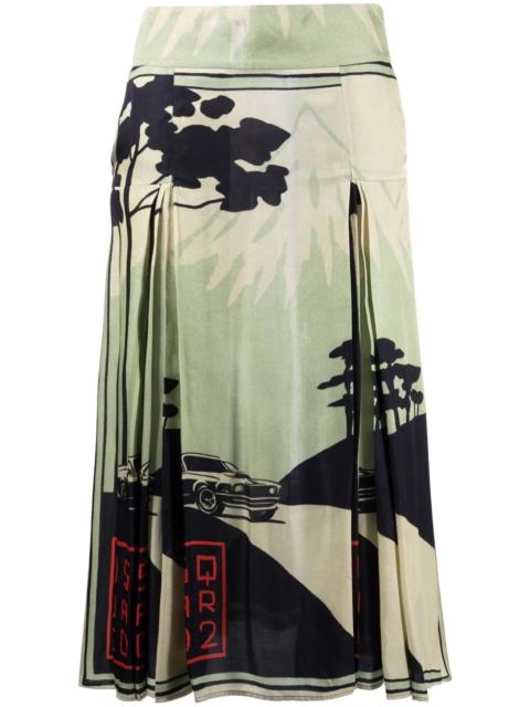 DSQUARED2 graphic-print box-pleat skirt
