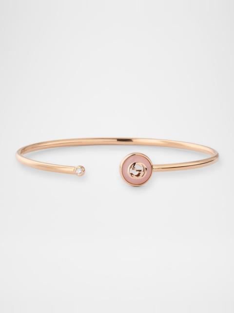 GUCCI Interlocking 18K Pink Gold Flex Bracelet with Diamond and Opal