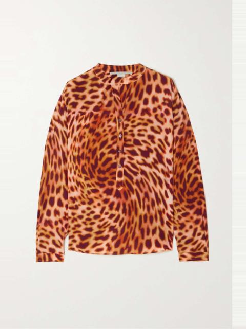 Stella McCartney Leopard-print silk crepe de chine shirt