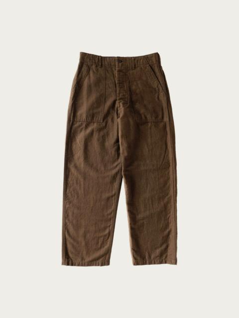 orSlow Relax Fit Cotton Linen Moleskin Fatigue Pants - Coffee Brown