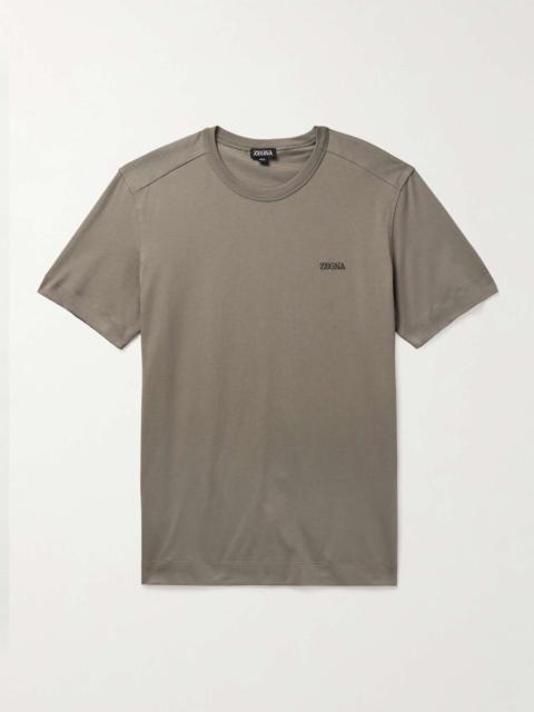 ZEGNA Slim-Fit Logo-Embroidered Cotton-Jersey T-Shirt