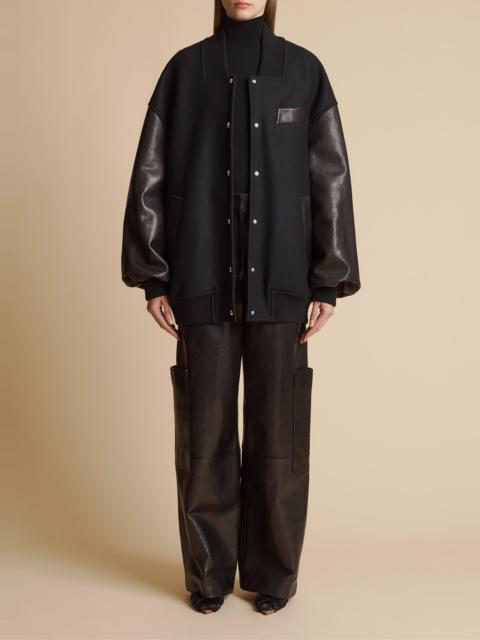 KHAITE The Spencer Jacket in Black Leather Combo