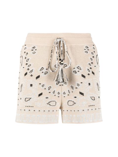 bandana-print pique shorts