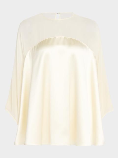 ADAM LIPPES Apollo Sheer Silk Charmeuse Top