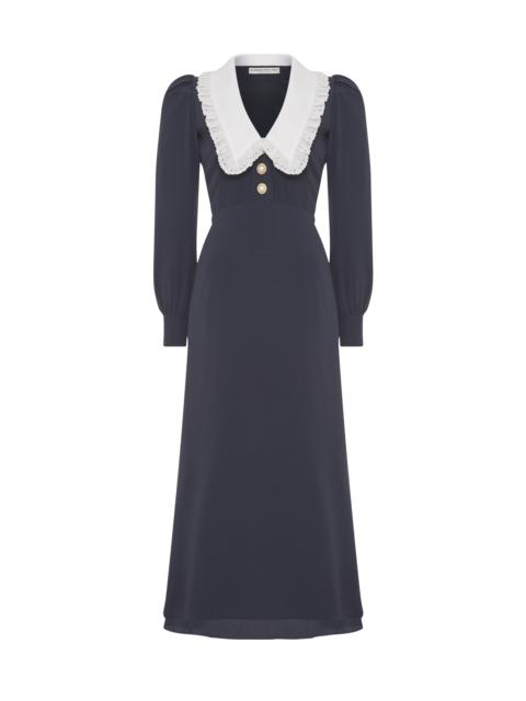 Alessandra Rich SILK BLEND DRESS WITH COLLAR
