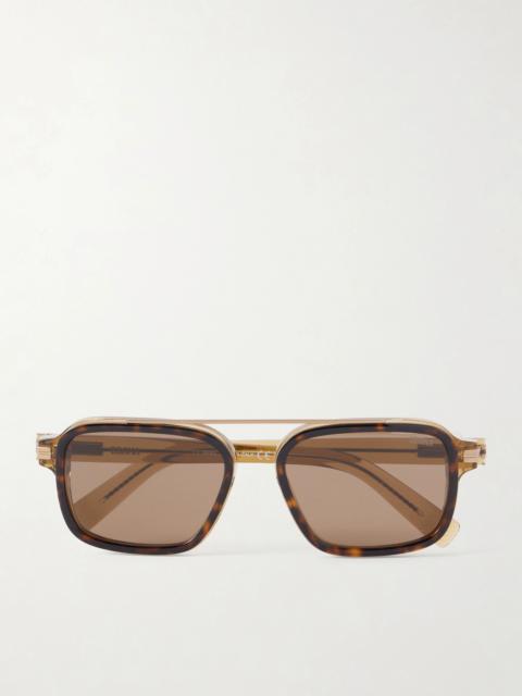 ZEGNA Geometric Square-Frame Acetate Sunglasses