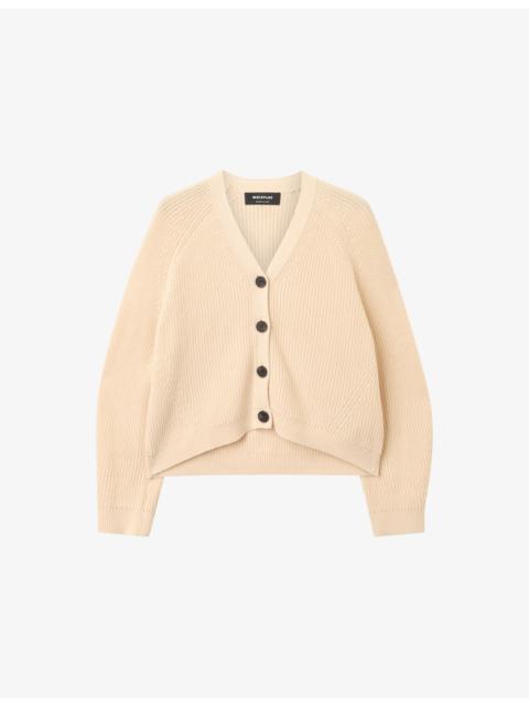 WHISTLES V-Neck Knitted Cotton Cardigan