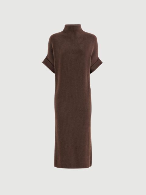 Brunello Cucinelli Cashmere rib knit mock neck dress