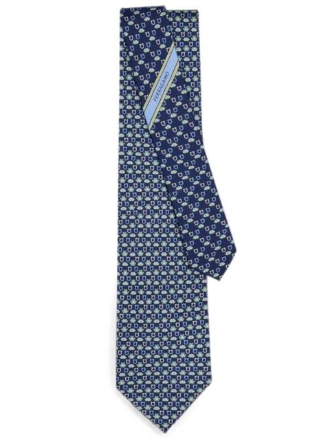 FERRAGAMO SILK TIE FROG PRINT