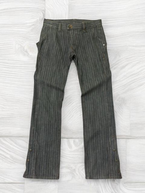 기타 브랜드 Hysteric Glamour × Nicole Club × Seditionaries - Flared NICOLE CLUB Striped Leg Snap Button Pant