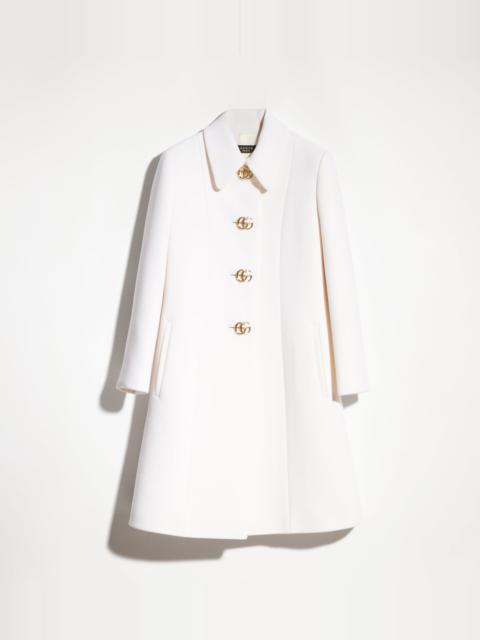 GUCCI Wool natté coat with Double G button