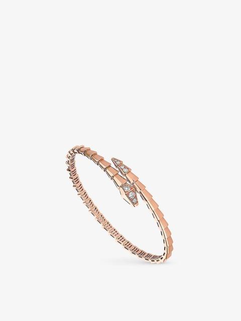 Serpenti Viper 18ct rose-gold and 0.47ct brilliant-cut diamond bangle bracelet