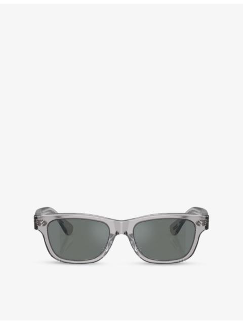 Oliver Peoples OV5540SU Rosson Sun Rectangle-Frame Acetate Sunglasses
