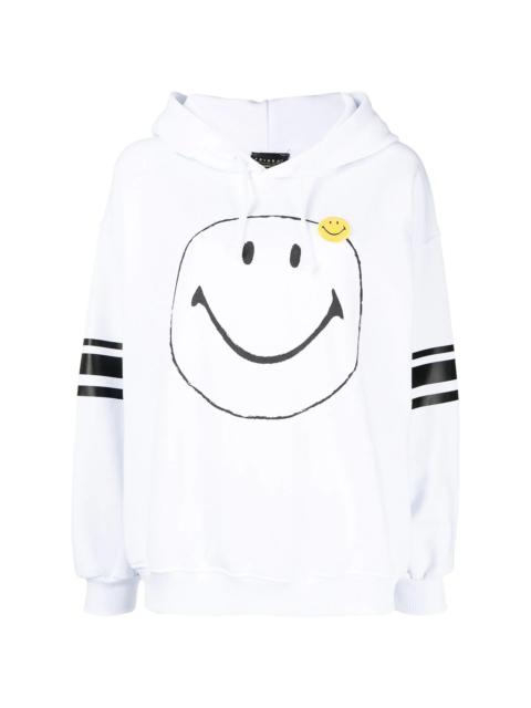 smiley face print hoodie