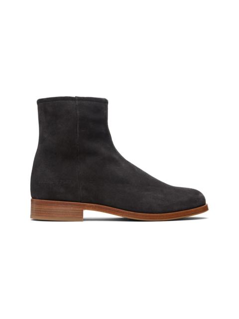 Common Projects Black Suede Zipper Boots